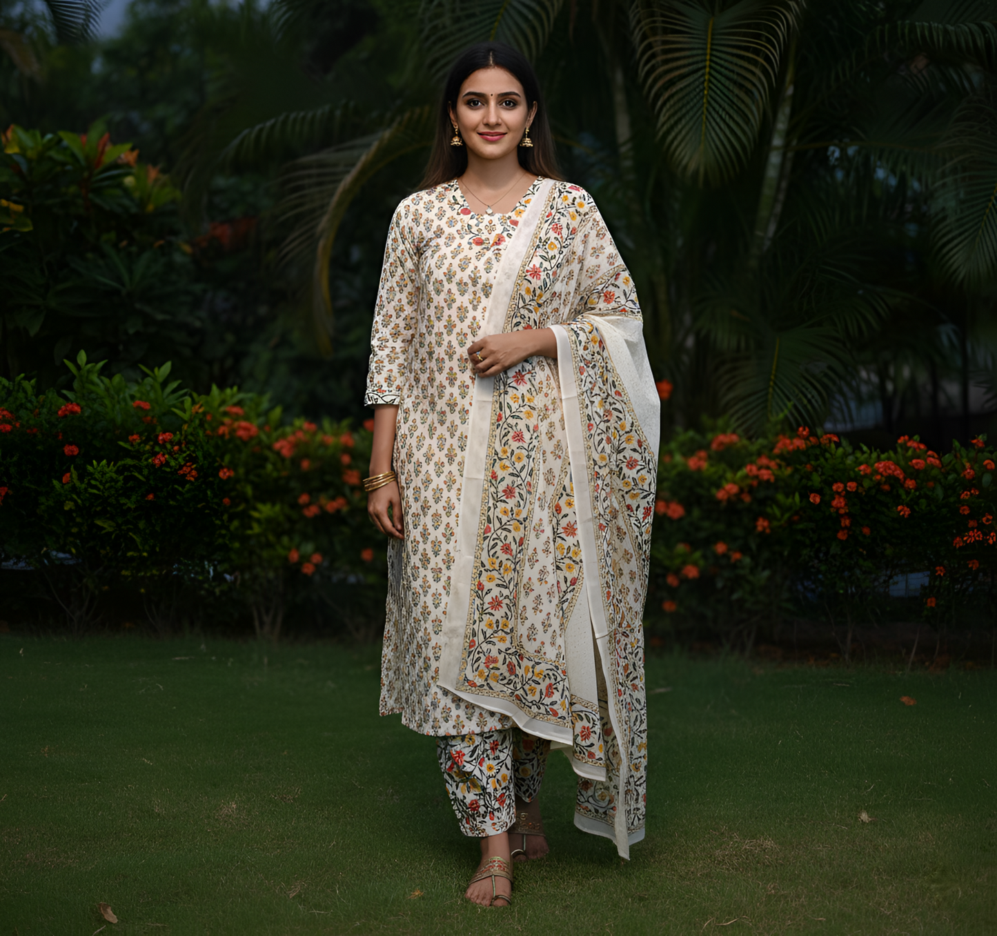 Multifloral 3 Piece Kurti