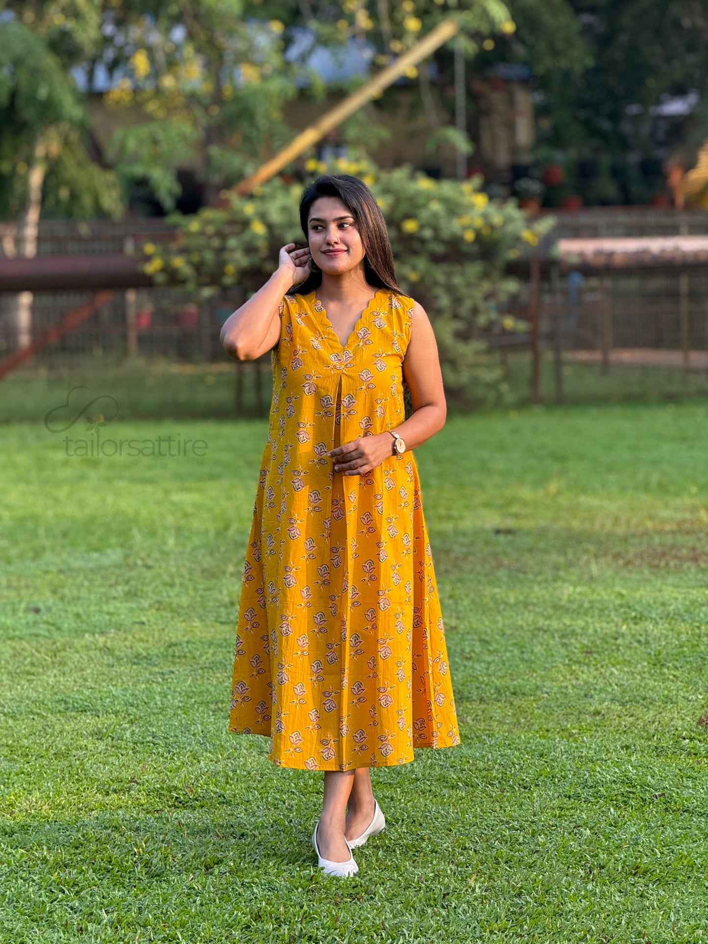 Mustard Yellow Cotton Kurti
