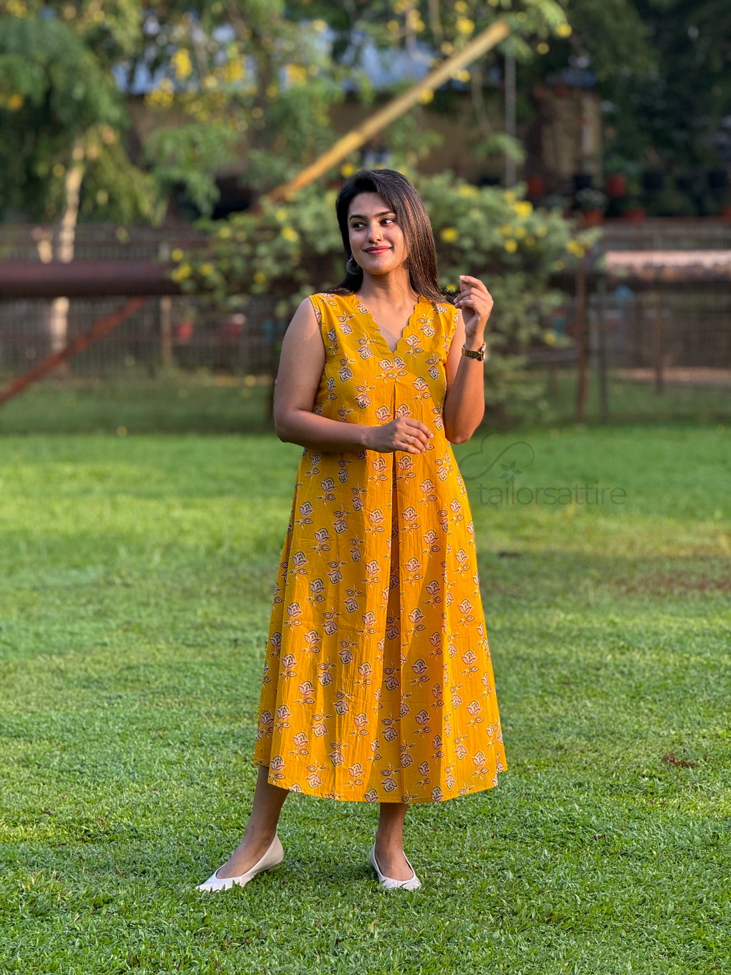 Mustard Yellow Cotton Kurti