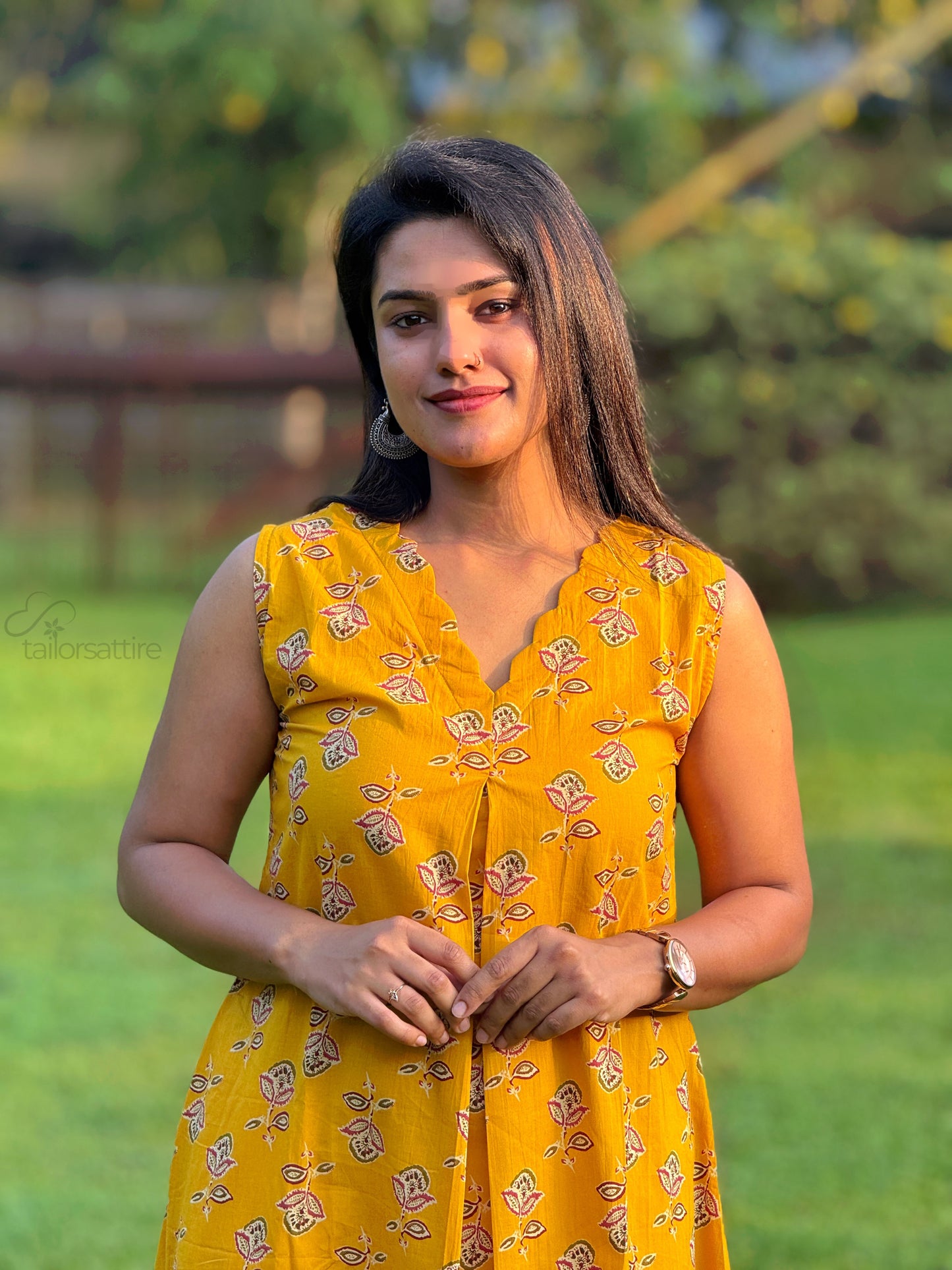 Mustard Yellow Cotton Kurti