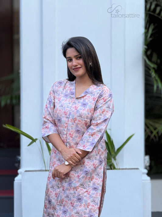 Semi Silk Printed Kurti