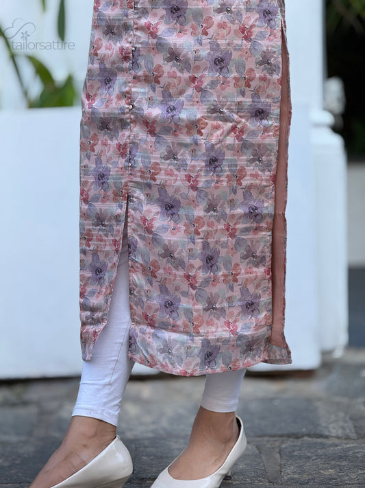 Semi Silk Printed Kurti