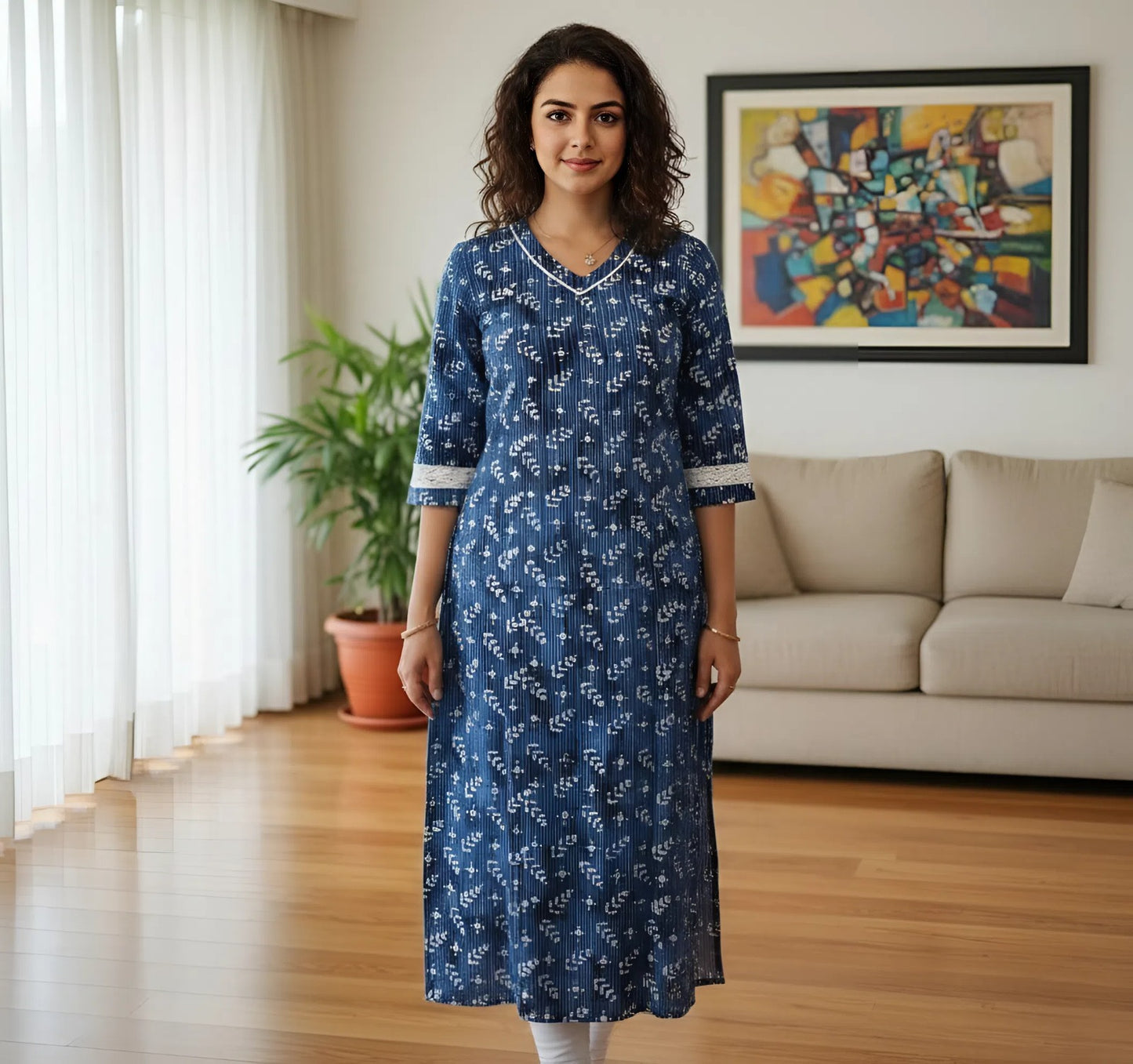 Indigo Laces Kurti