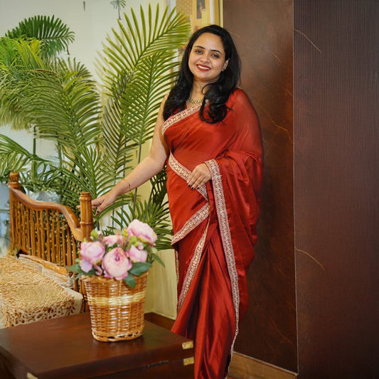Maroon Rangoli Silk Saree