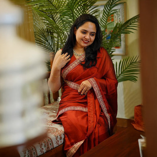 Maroon Rangoli Silk Saree